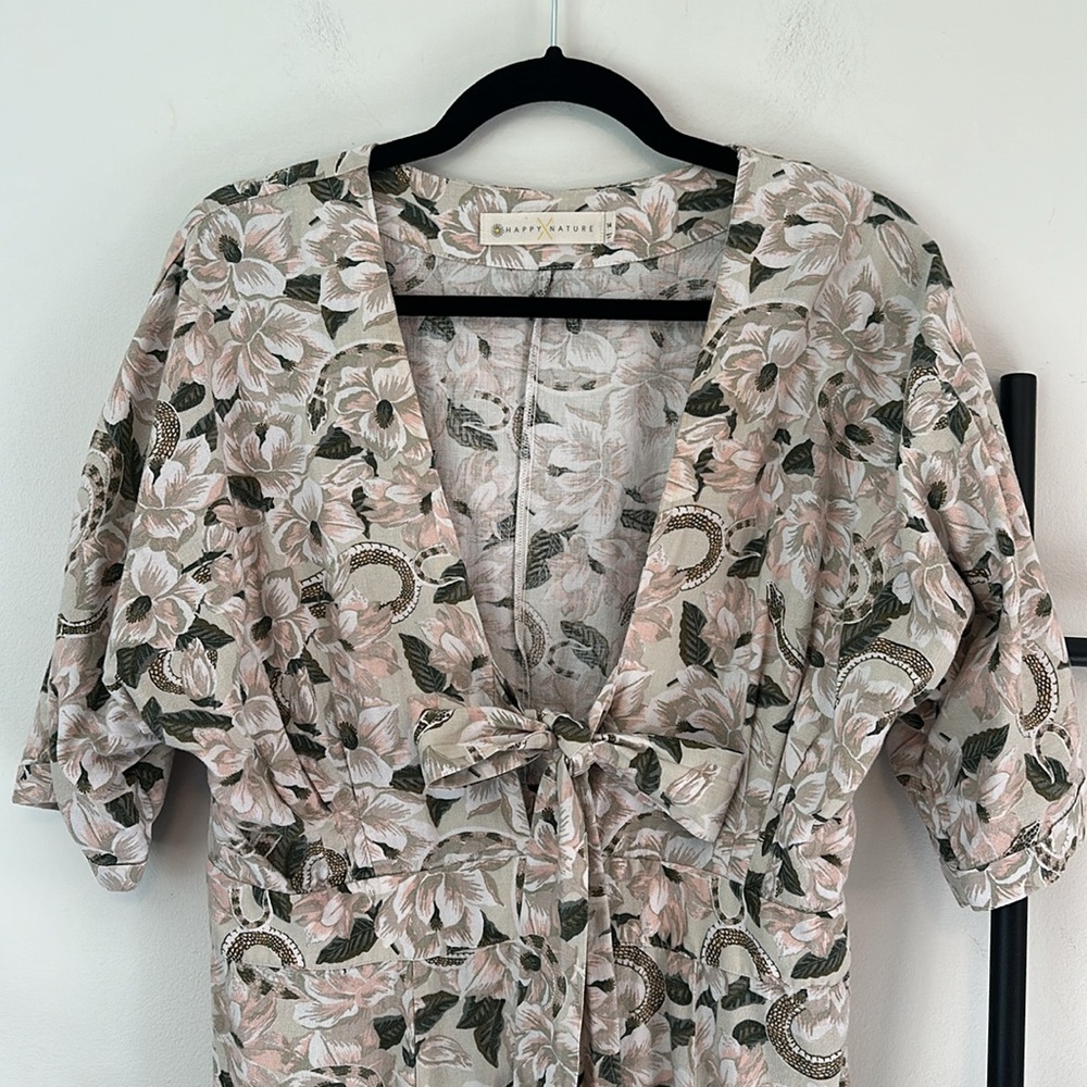 Happy Nature x Kate Hudson floral snake print boho button down midi dress - Picture 4 of 10